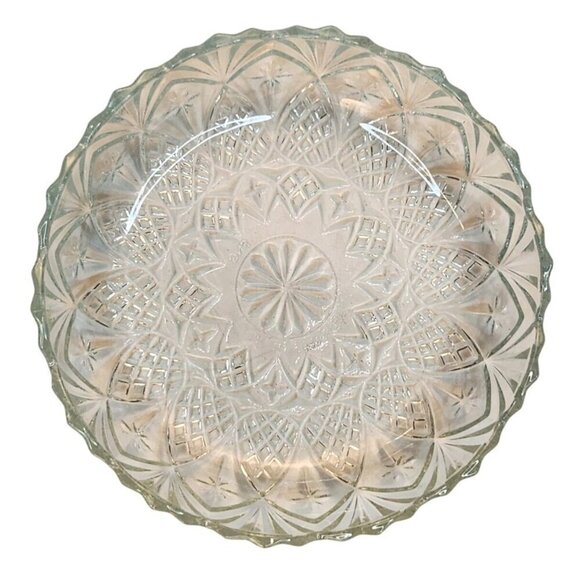 Rare! Vintage Indonesia, FNG PINEAPPLE STAR GLASS Bowl  5.5" diameter Great Cond - Picture 2 of 9